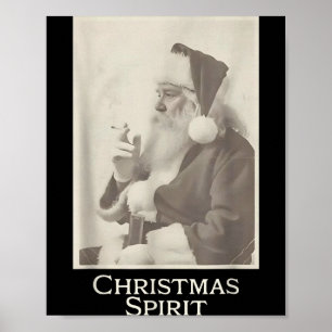 Poster Papai Noel fumante, Camisa engraçada de Natal