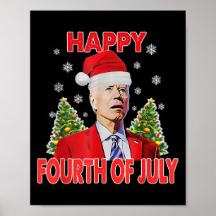 Poster Papai Noel Joe Biden Feliz 4 De Julho Engraçado Na