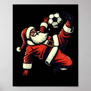 Poster Papai Noel jogando futebol no Natal Feriado