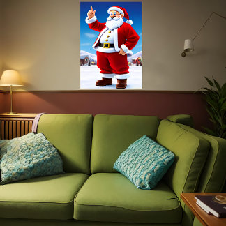 Poster Papai Noel lá fora na neve | Arte AI