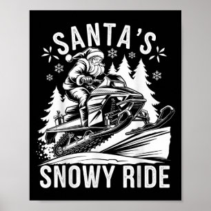 Poster Papai Noel Moto de Neve Andando Motoneve Cristo Re