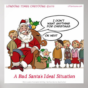 Poster Papai Noel Muito Mau Cartaz Divertido