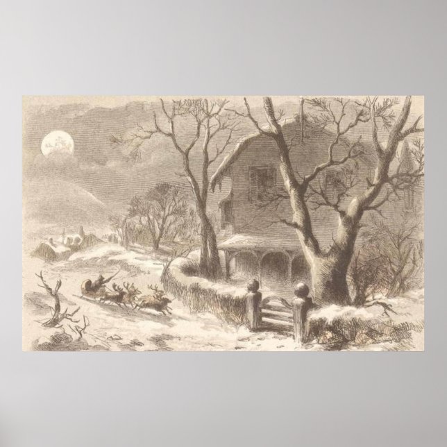 Pôster Papai Noel na véspera de Natal (Frente)