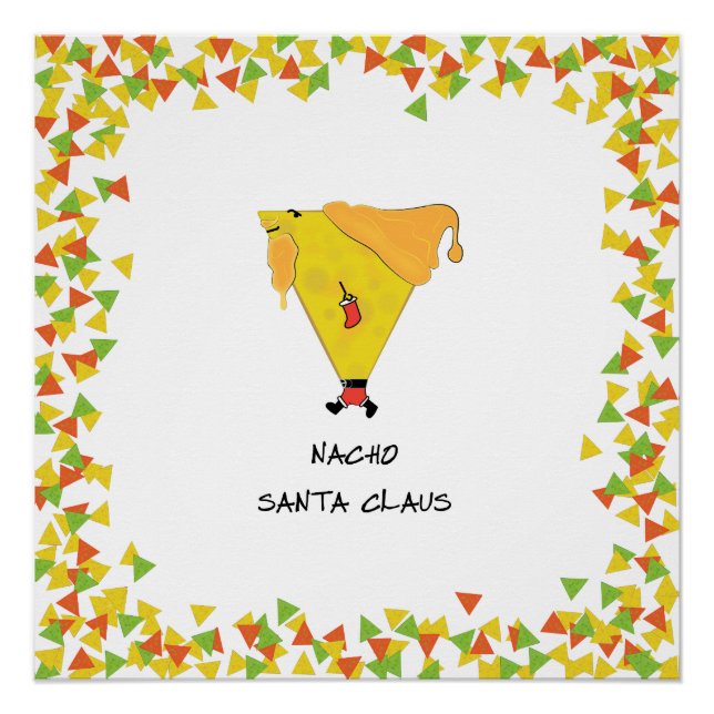 Pôster Papai Noel Nacho com Chips (Frente)