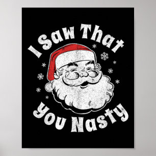 Poster Papai Noel Natal Engraçado Eu Vi Que Você é Safado