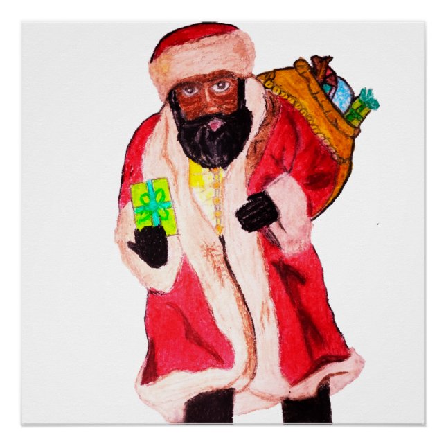 Pôster Papai Noel NEGRO  (Frente)