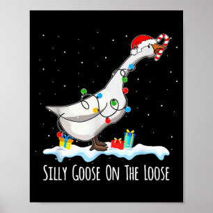 Poster Papai Noel Pato Engraçado Ganso Bobo à Solta Chr
