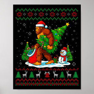 Poster Papai Noel Pé Grande Árvore de Natal Feia Luz de N