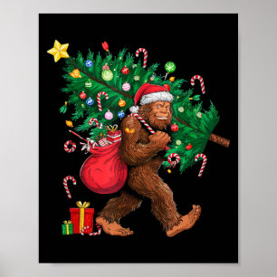 Poster Papai Noel Pé Grande Luzes de Natal Árvore Mais Ma