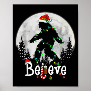 Poster Papai Noel Pé Grande Natal Sasquatch Acredite Xmas