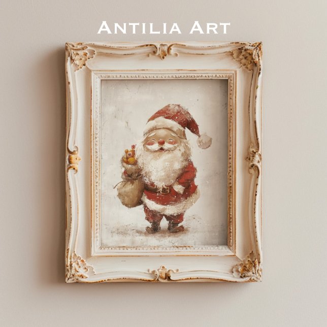 Poster Papai Noel Pintura Natal Antigo Pai Natal (Criador carregado)