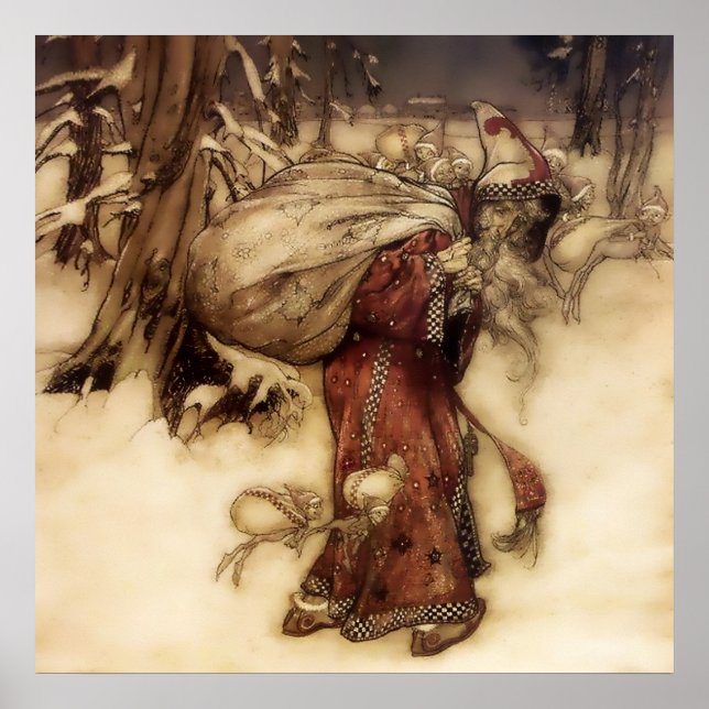 Poster “Papai Noel” por Arthur Rackham (Frente)