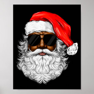 Poster Papai Noel Preto Xmas Papai Noel Afro Americano Ne