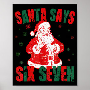 Poster Papai Noel Retro Diz Seis Sete 67 Meme Natal