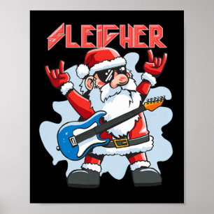 Poster Papai Noel Rockeiros De Natal Homens Mulheres