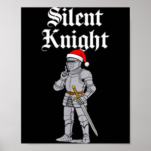 Poster Papai Noel Silencioso Cavaleiro Natal Fantasia Med