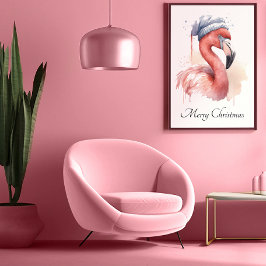 Poster Papai noel Snowbird Flamingo, personalizado