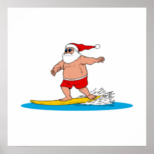 Poster Papai noel surfando