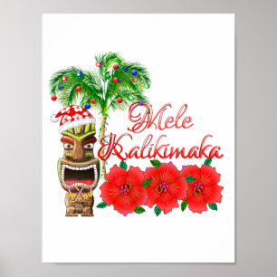 Poster Papai Noel Tiki Mele Kalikimaka