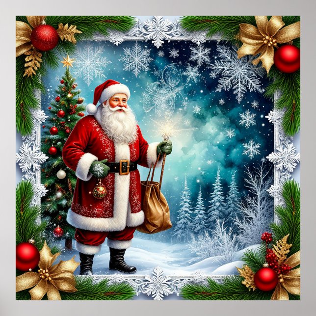 Poster Papai Noel Tradicional na Terra do Natal (Frente)