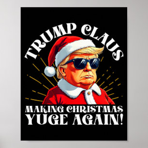 Poster Papai Noel Trump Engraçado Fazendo o Natal Grande
