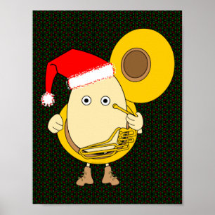 Poster Papai noel Tuba Player Egghead