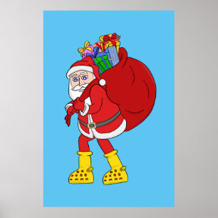 Poster Papai Noel Vestindo Big Yellow Boots