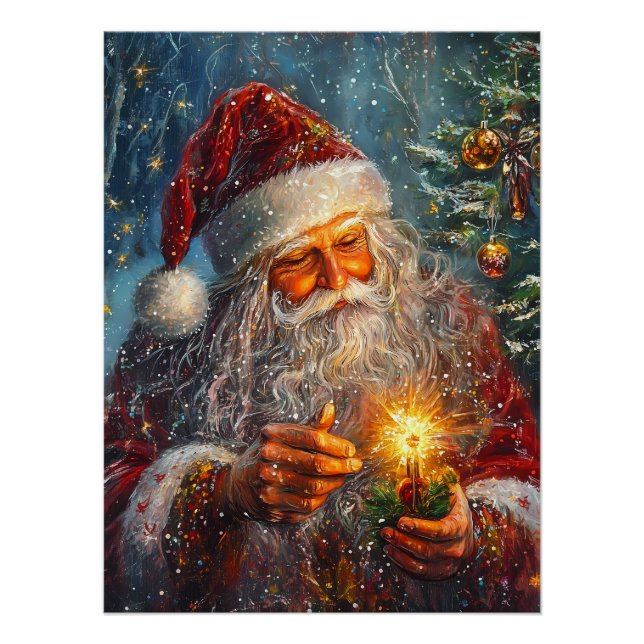 Pôster Papai noel Victoriana Candlelight (Frente)