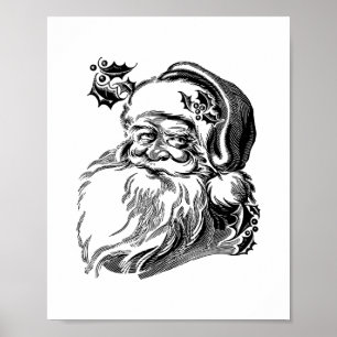 Poster Papai Noel Vintage Antigo