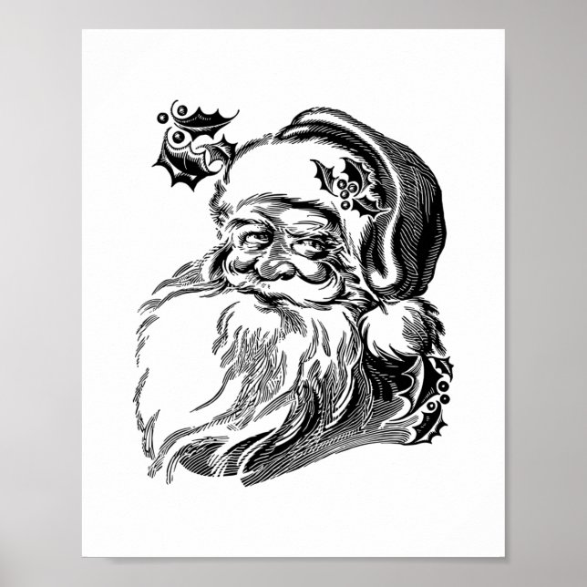 Poster Papai Noel Vintage Antigo (Frente)