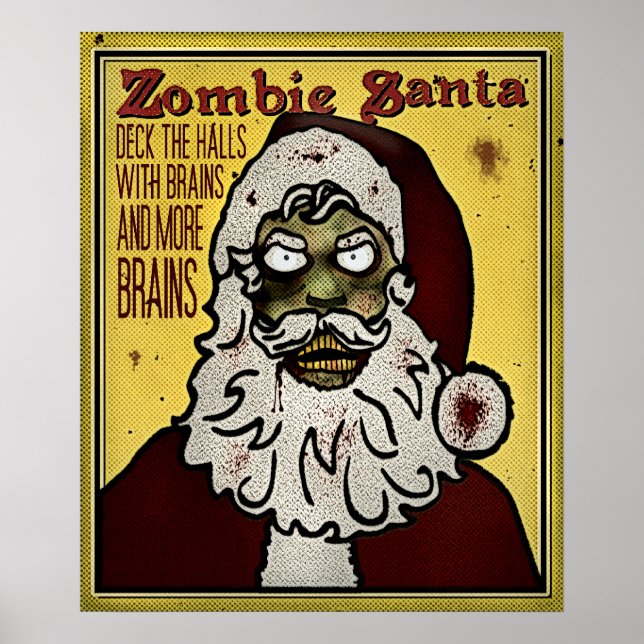 Pôster Papai noel Zombie (Frente)