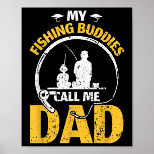 Poster Papai Pai Dia dos Pais Meus Amigos de Pesca Me Cha