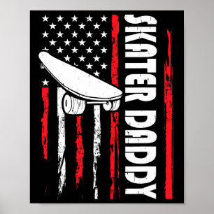 Poster Papai Patinador Pai Divertido Patinação Patinete D