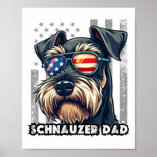 Poster Papai Schnauzer Miniatura Fofo Dia dos Pais Bandei