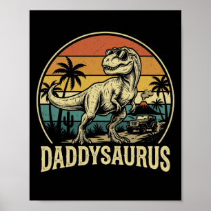 Poster Papai Trex Dinossauro Daddysaurus Retro Dia dos Pa