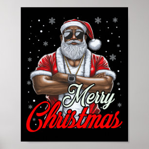 Poster Papais noeis Afro-Americanos Natal Pajama Legal Ne