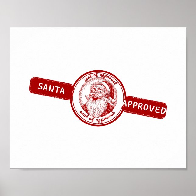 Poster Papais noeis Aprovados, carimbo de Natal, alegria  (Frente)