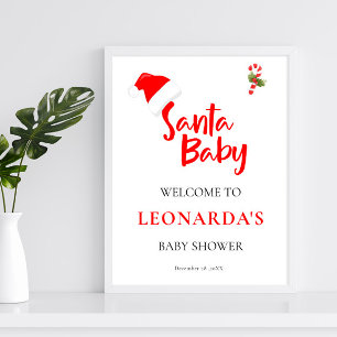 Poster Papais noeis Baby Winter Chá de fraldas Welcome
