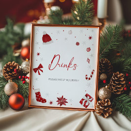 Poster Papais noeis Bebidas Chás de fraldas de Natal