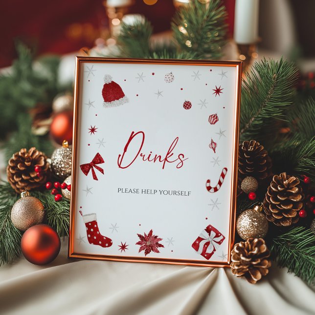 Poster Papais noeis Bebidas Chás de fraldas de Natal (Criador carregado)