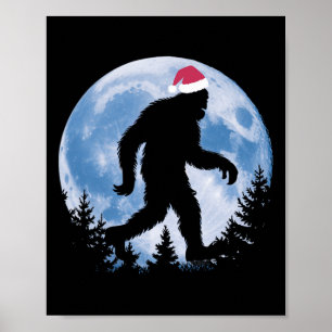 Poster Papais noeis Bigfoot Moon Engraçado Sasquatch Beli