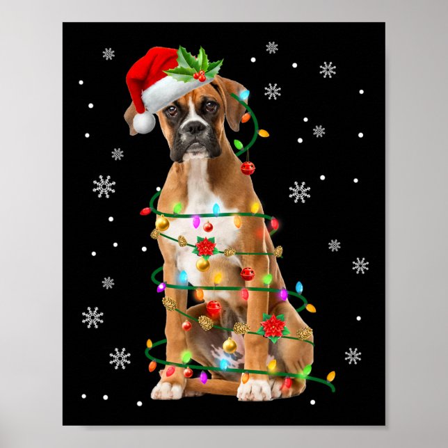 Poster Papais noeis Boxas Luzes de Natal Xmas Cachorros M (Frente)