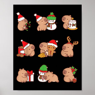 Poster Papais noeis Capybara Crew Natal Engraçado Capybar