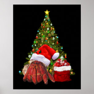 Poster Papais noeis Caranguejo Engraçado Natal Hermit Cra
