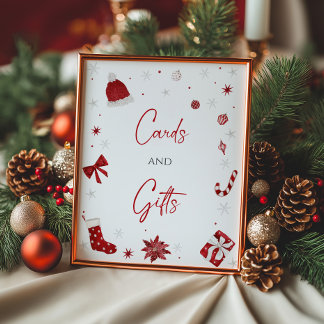 Poster Papais noeis Cartão de Chá de fraldas de Natal par