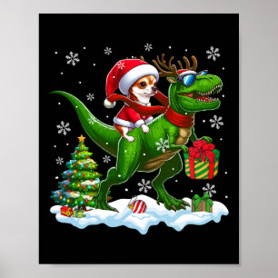 Poster Papais noeis Chihuahua Riding Reindeer T-rex Chris