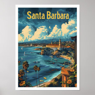 Poster Papais noeis clássicos Barbara USA Retro Viagens v