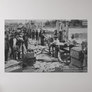 Pôster Papais noeis Cruz, CA - Cena do Cais do Pescador
