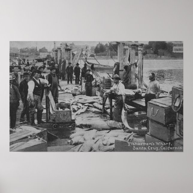 Pôster Papais noeis Cruz, CA - Cena do Cais do Pescador (Frente)