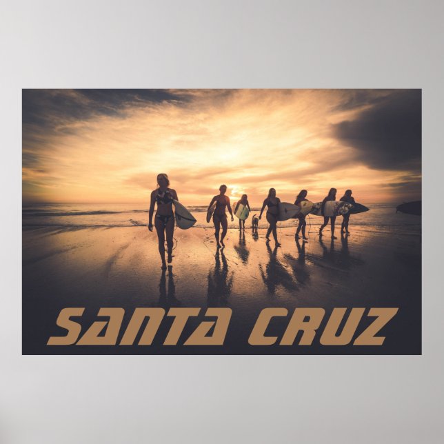 Poster Papais noeis Cruz California Surfer (Frente)